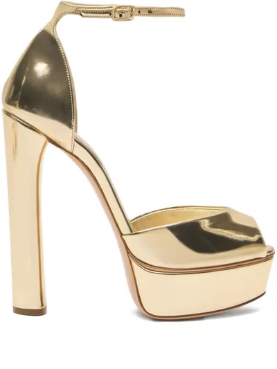 Casadei 140mm Platform Sandals In Gold
