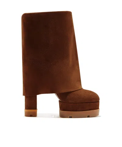 Casadei Woman Ankle Boots Brown Size 8 Leather In Multi