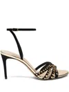 Casadei 180mm Leather Studded Sandals In Black