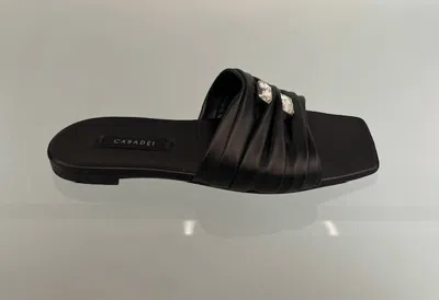 Casadei 1m431j0101c26499000 Flat Sandal With Crystals In Black
