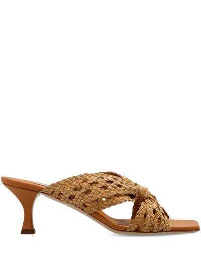 Casadei 50mm Damier Versilia Geraldine Mules In Brown