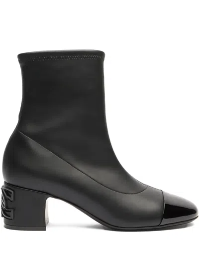 Casadei 50mm Leather Ankle Boots In Black