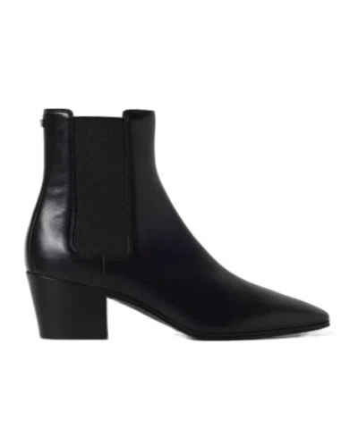 Casadei 50mm Leather Boots In Black