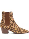 Casadei 50mm Leopard-print Block-heel Ankle Boots In Brown