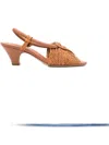Casadei 50mm Muny Woven Slingback Sandals In Brown