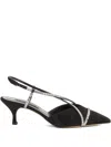 Casadei Black Suede Starsway Julia Pumps In Black