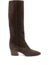 Casadei 50mm Suede Leather Knee-high Boots In Brown