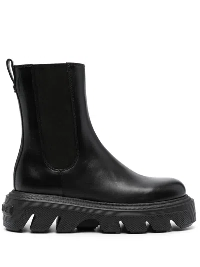 Casadei 60mm Leather Ankle Boots In Black