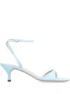 Casadei Minorca Leather Sandals In Blue