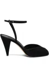 Casadei 75mm Ankle-strap Peep-toe Heeled Pumps In Black