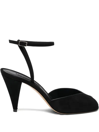 Casadei 75mm Ankle-strap Peep-toe Heeled Pumps In Black