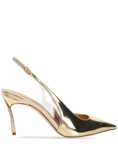 Casadei 80mm Alice Blade Pumps In Gold