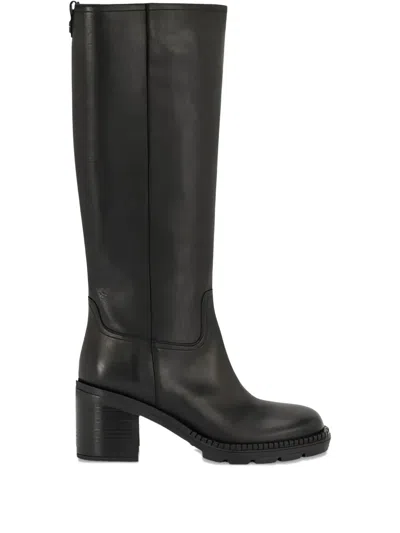Casadei 80mm Block-heel Boots In Black