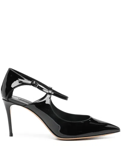 Casadei 80mm Cut-out Strap Pumps In Black