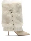 Casadei 80mm Fur-overlay Buttoned Boots In White