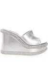 Casadei 80mm Jasmine Wedges In Silver