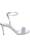 Casadei 80mm Julia Embellished Ankle-strap Sandals In Silver