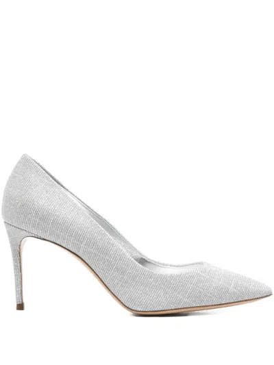 Casadei 80mm Julia Pointed-toe Pumps In Silver