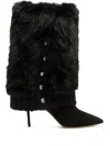 Casadei 80mm Leather Heeled Boots In Black