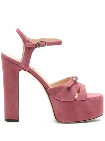 Casadei 80mm Patty Platform Sandals In Pink