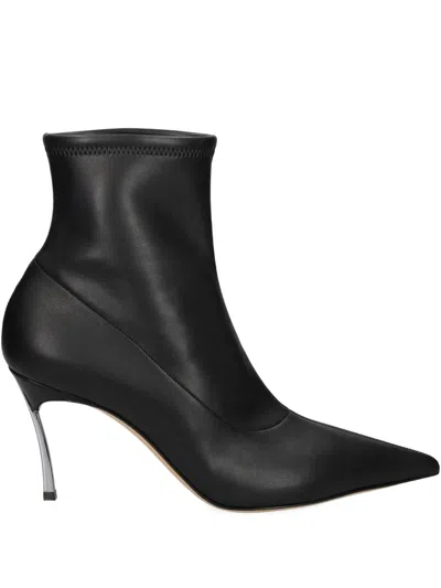 Casadei 80mm Pointed-toe Boots In Black