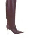 Casadei 80mm Pointed-toe Boots In Burgundy
