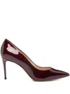 Casadei 80mm Pointed-toe Pumps In Burgundy