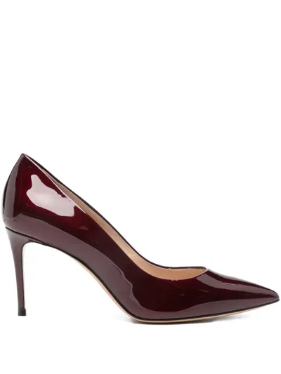 Casadei 80mm Pointed-toe Pumps In Burgundy