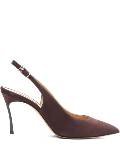 CASADEI 80MM SLINGBACK POINTED-TOE PUMPS