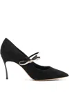 Casadei 80mm Starsway Crystal-embellished Pointed-toe Pumps In Black