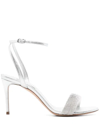 Casadei 90mm Crystal-embellished Pumps In Silver