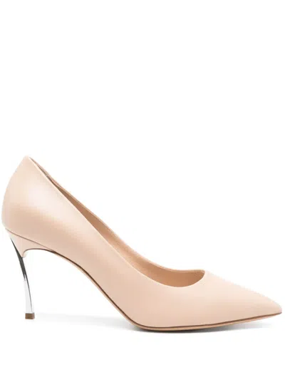 Casadei 90mm Leather Pumps In Neutrals