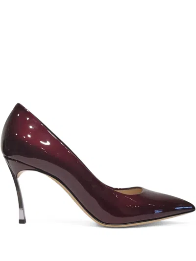 Casadei 90mm Metallic-heel Pointed-toe Pumps