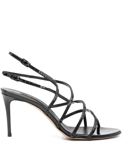 Casadei 90mm Round-toe Sandals In Black