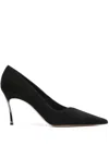 Casadei 90mm Superblade Suede Pumps In Black