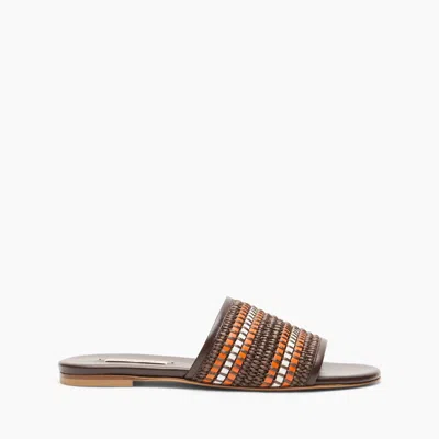 Casadei Amalfi Slide Sandal - Woman Flats And Loafers Multicolor5 39 In Brown