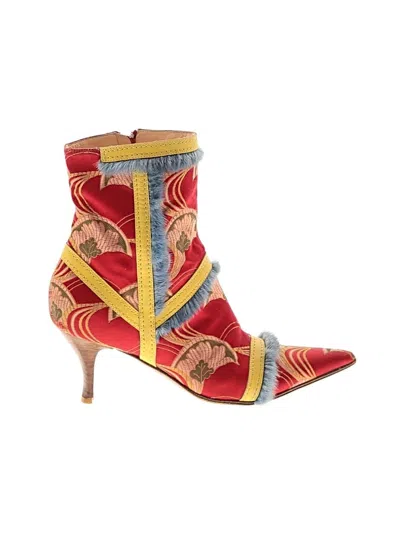 Pre-owned Casadei Ankle Boots In Red