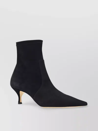 CASADEI ANKLE CALFSKIN GEOMETRIC KITTEN LEATHER POINTED SUEDE