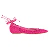 Casadei Ankle-wrap Ballet Flats In Pink Leather In Pink