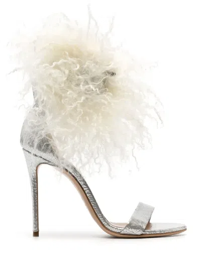 Casadei Scarlet  Aria Mongolia - Woman Sandals Silver And White 39