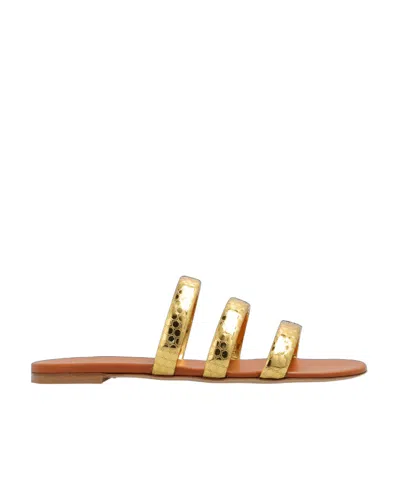 Casadei Atomium Embossed Leather Slides In Multicolor