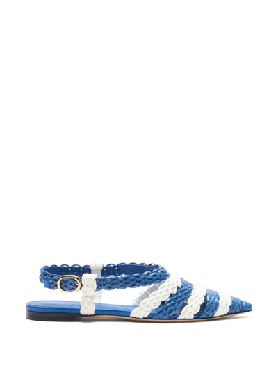 Casadei Avenida Enriquez Woven Ballet Flats In Blue