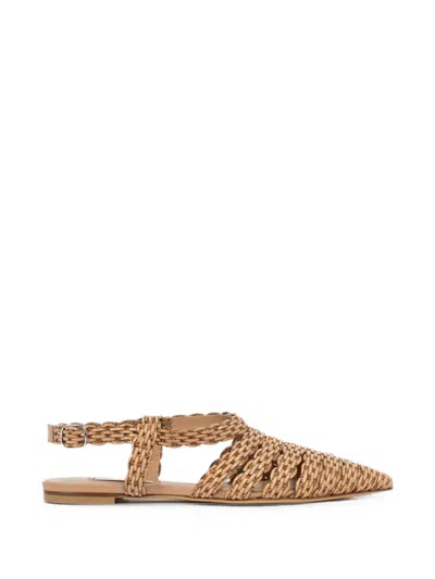 Casadei Avenida Woven Slingback Flat Pumps In Multi