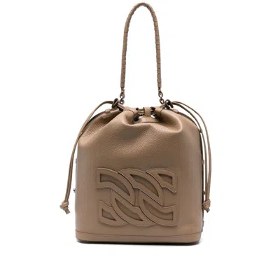 Casadei Leather Bucket Bags In Brown
