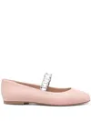 Casadei Crystal-embellished Ballerina Shoes In Pink & Purple