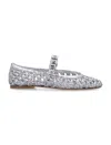 Casadei Lace-up Shoes With Embellished Round Toe In Silver