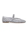 Casadei Lace-up Shoes With Embellished Round Toe In Silver