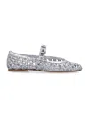 Casadei Lace-up Shoes With Embellished Round Toe In Silver