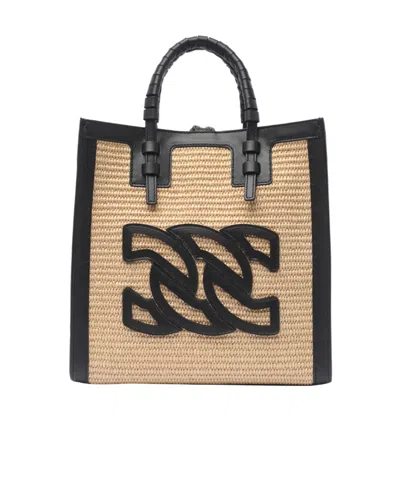 Casadei Baurivage Woven Top Handle Bag In Brown