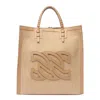 Casadei Beauriva Raffia And Leather Tote Bag In Beige